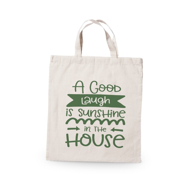 Tote Bag de algodón crudo de asa corta
