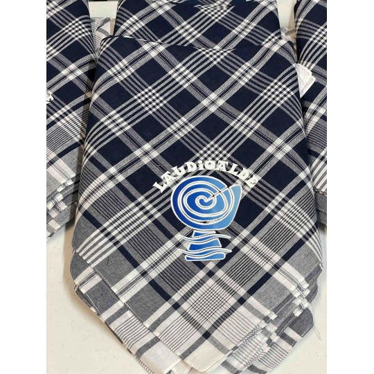 Pañuelo de cuadros azul, personalizable. Pañuelo de cuadros azul, personalizable.