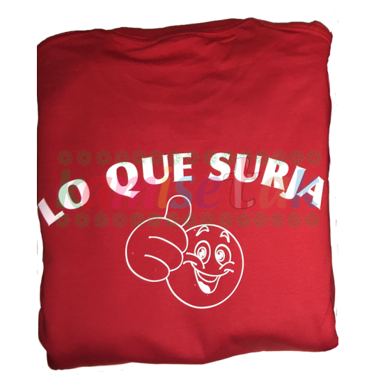 Camisetas rojas de fiestas Lo que Surja Camisetas rojas de fiestas Lo que Surja