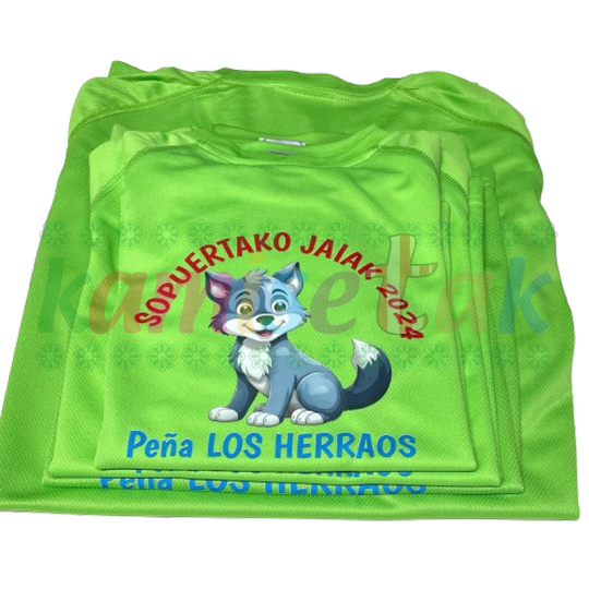 Camisetas técnicas verdes de fiestas Los Herraos Camisetas técnicas verdes de fiestas Los Herraos