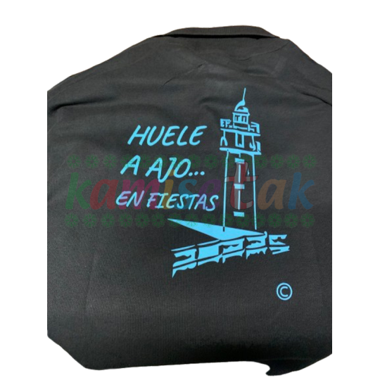 Camisetas negras de fiestas Huele a Ajo Camisetas negras de fiestas Huele a Ajo