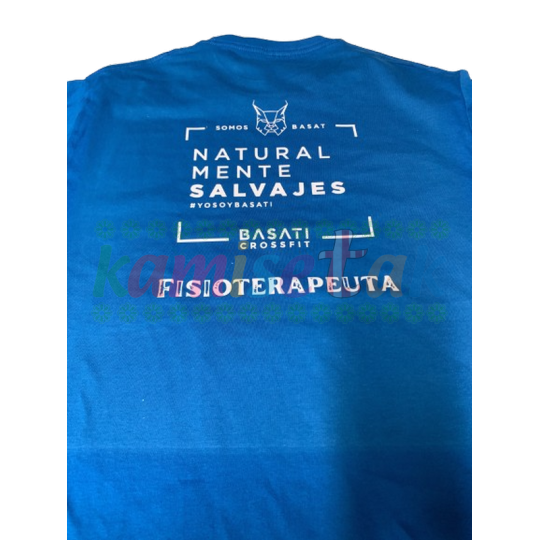 Camisetas azules BASATI, fisioterapeutas Camisetas azules BASATI, fisioterapeutas