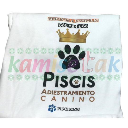 Camisetas blancas Adiestramiento canino PISCIS Camisetas blancas Adiestramiento canino PISCIS