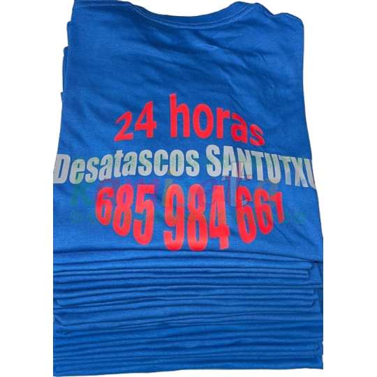 Camisetas azules DESATASCOS SANTUTXU Camisetas azules DESATASCOS SANTUTXU