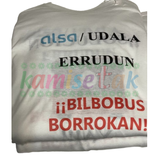 Camisetas blancas BILBOBUS BORROKAN Camisetas blancas BILBOBUS BORROKAN