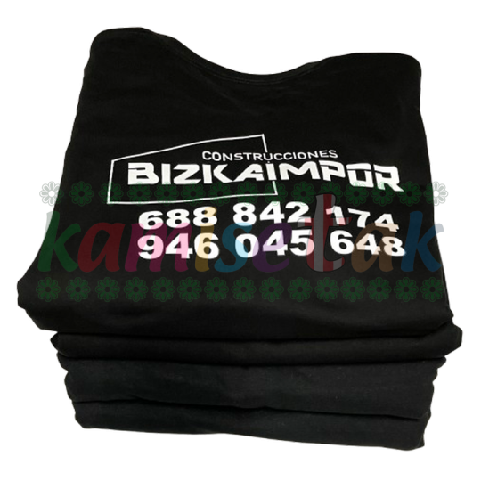 Camisetas negras de Construcciones Bizkaimpor de Bilbao Camisetas negras de Construcciones Bizkaimpor de Bilbao